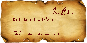 Kriston Csatár névjegykártya